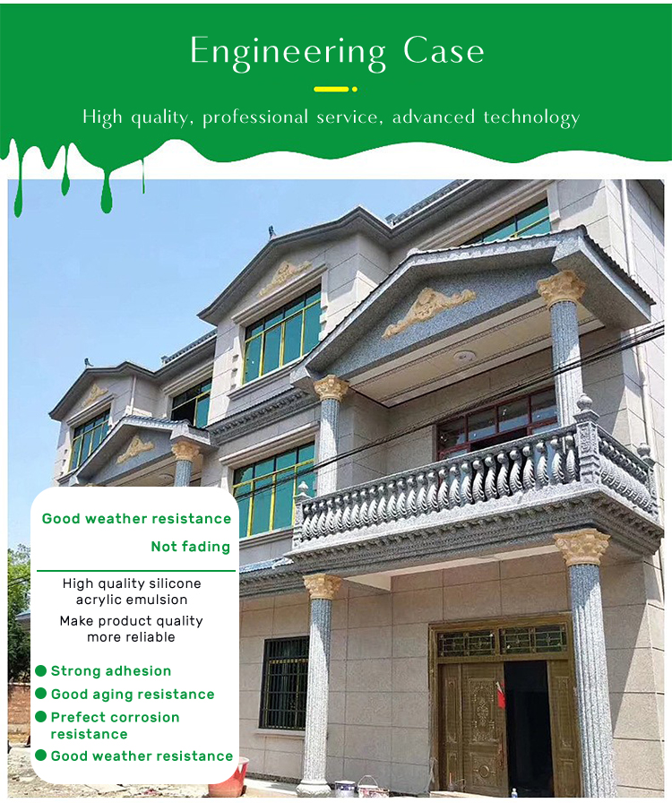 Exterior Wall Paint with Imitation Faux Stone Texture and Acrylic Stone Coating