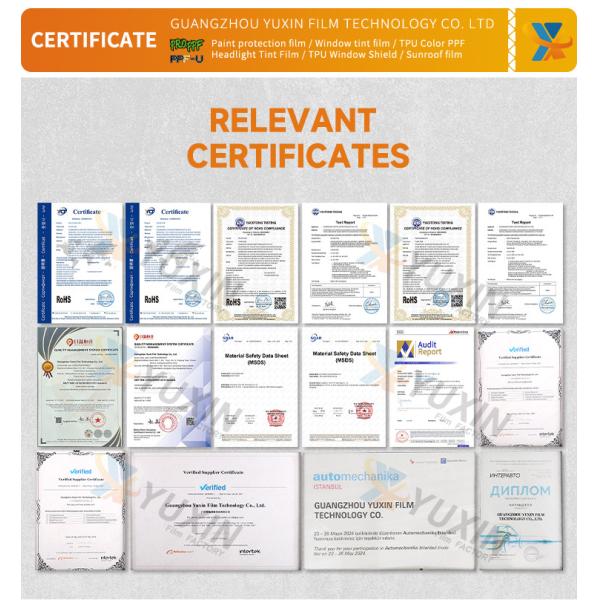 7.5 mil Hydrophobic TPU Paint Protection Film Clear Non-Yellowing PPF Paint Protection Film