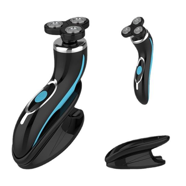 Portable Men's Electric Shaver with Stainless Steel Blade and Plastic Handle for Face Use