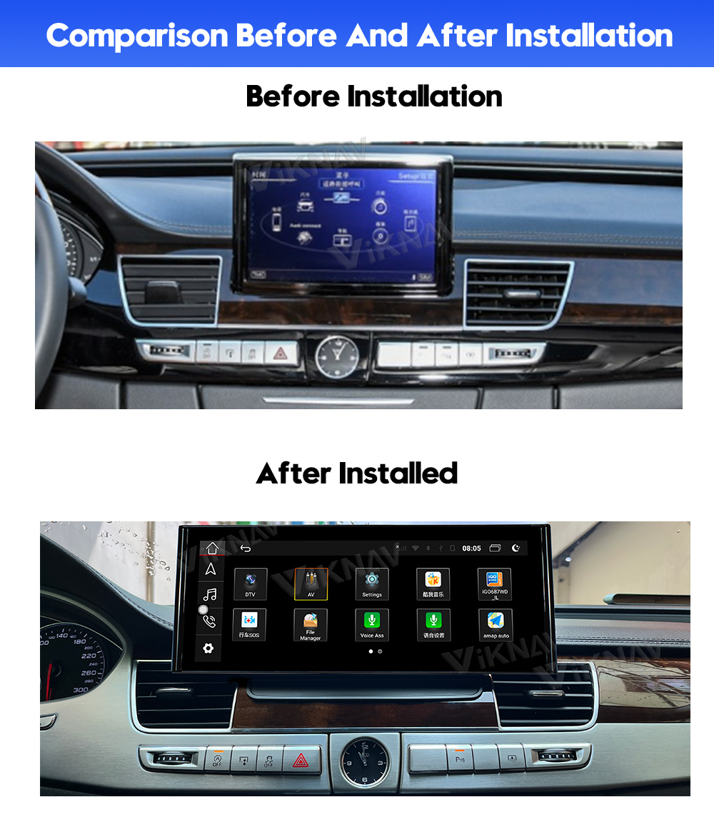 1920*720 Android Auto Car Stereo 12.3 Inch For Audi A8 D4 2011-2017