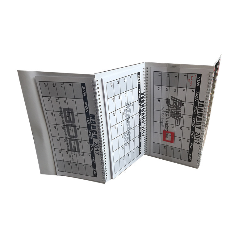 3 Fold Flexor Printing Art Paper Wall Calendars 128gram For New Year Gift