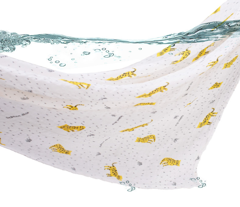 Combed Fiber Light Pink Blue Muslin Swaddle Fabric By The Yard 110GSM