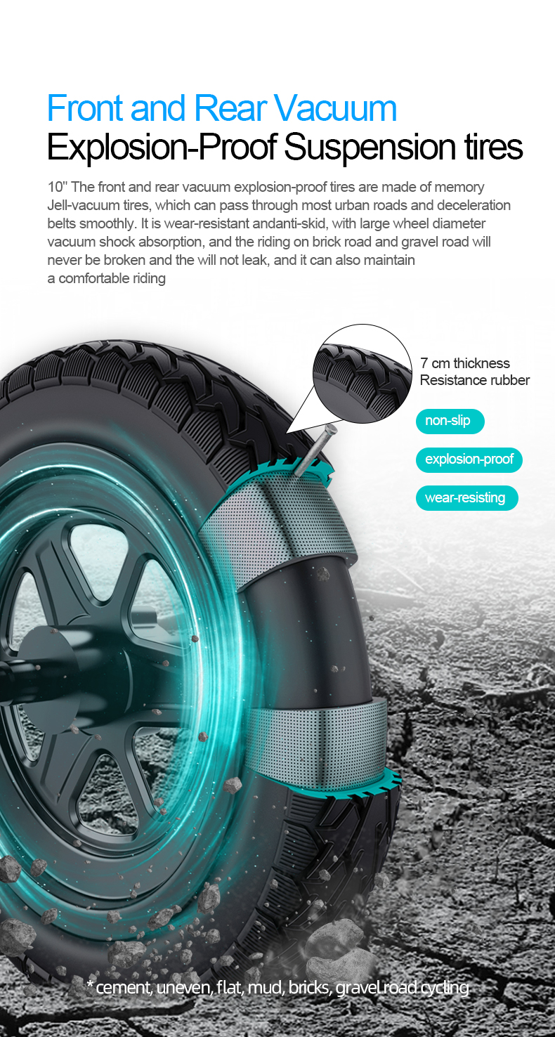 16.5Ah Battery Capacity Folding E-Scooter 48V 500W for Riders 120-200cm in EU and US Warehouse