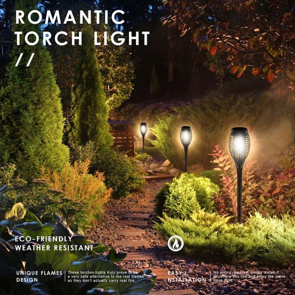 Outdoor Garden Solar Flame Torch Lights 96pcs LEDs Solar Powered LED Torches