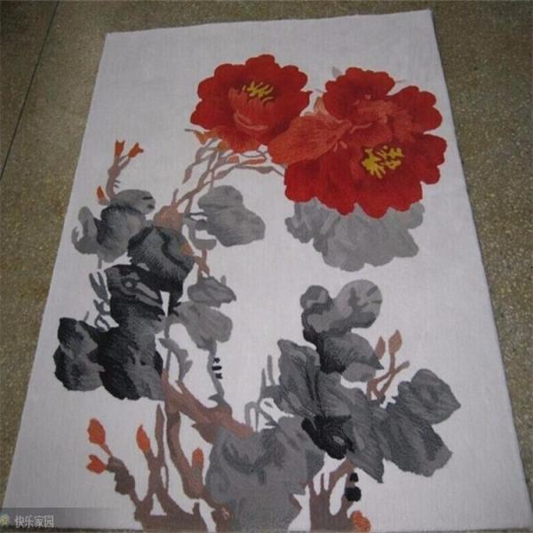 New Zealand Wool Area Rugs 9x12 Hand Embossed Wintersweet Pattern