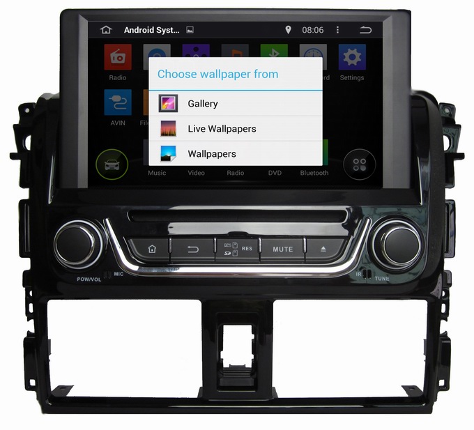 Ouchuangbo Pure Android 4.4 Car PC Stereo Radio DVD System for Toyota Yaris 2014 GPS Navi