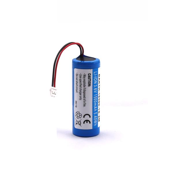 BAKTH-18500-1S-2M 3.6V 1500mAh Li-ion Battery Cell 18500 Rechargeable for Flashlight
