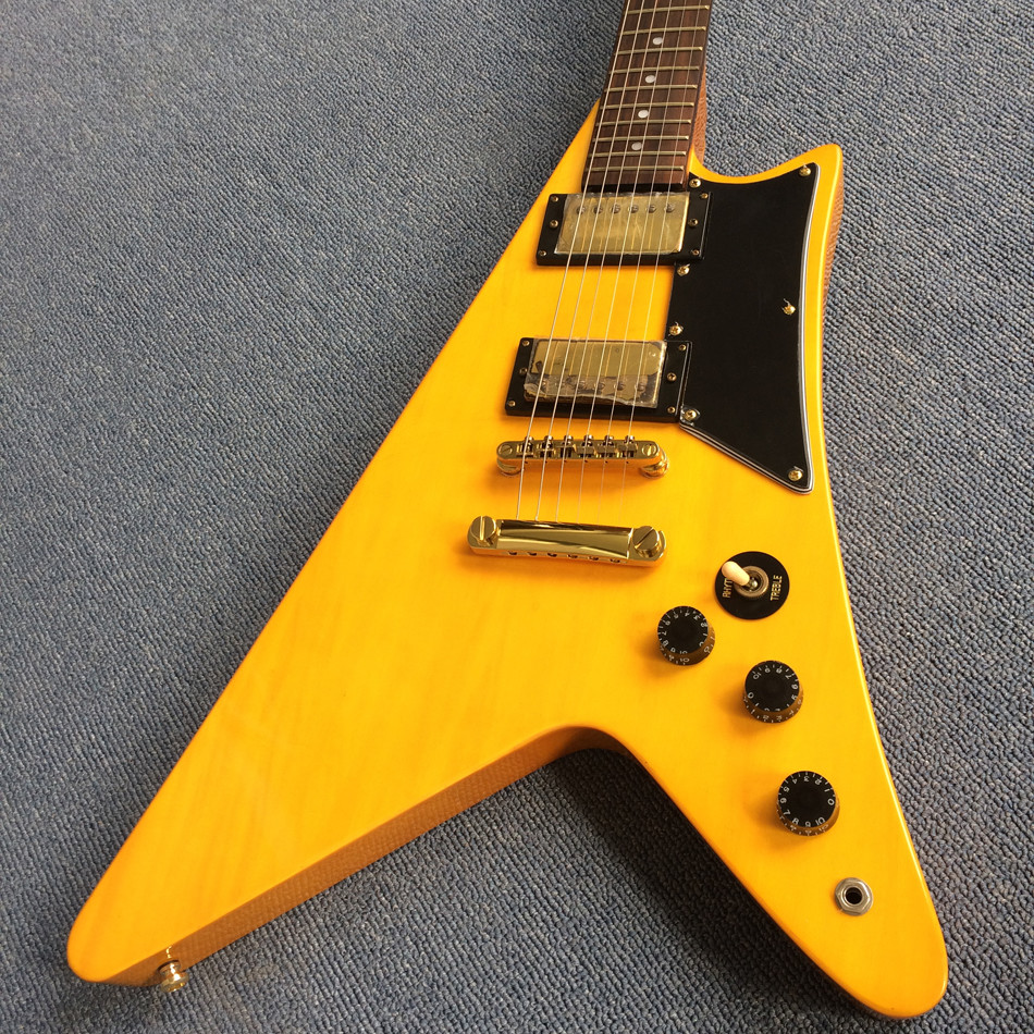 High-quality custom V style electric guitar, rosewood fingerboard , Chrome hardware