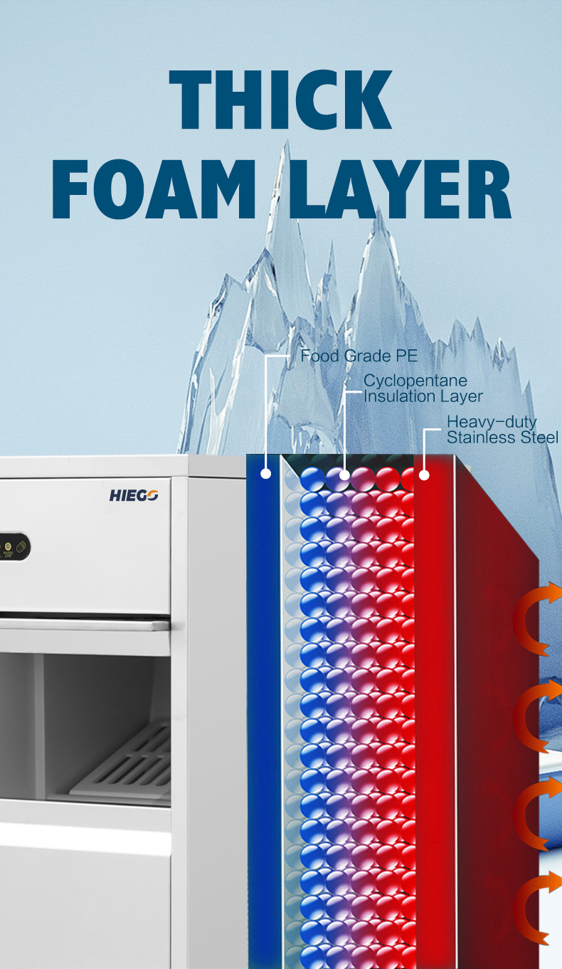 25kg Commercial Bullet Ice Maker Machine 240w Countertop Pebble Ice Maker
