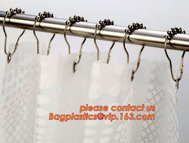 polyester hook shower curtain, PEVA Material and Eco-Friendly, Home Textile Fabric,Bathroom 3d printing polyester shower