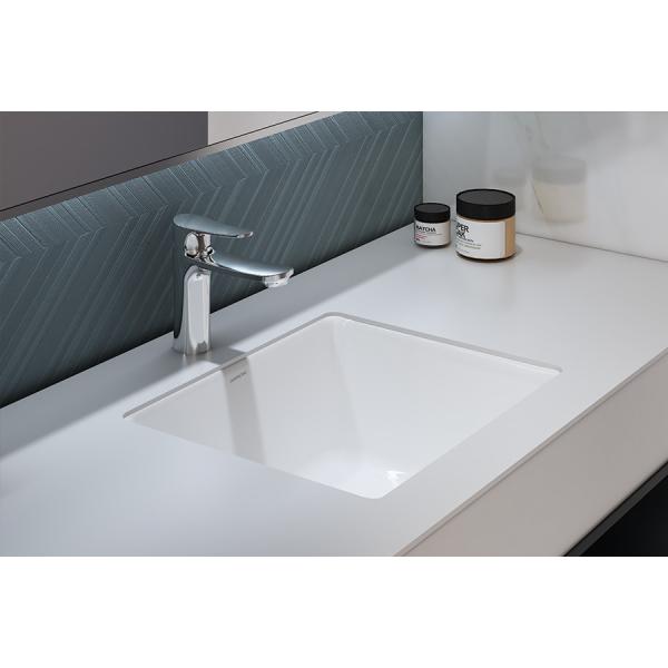 Rectangle WC Under Counter Basin White Ceramics Glazed With overflow