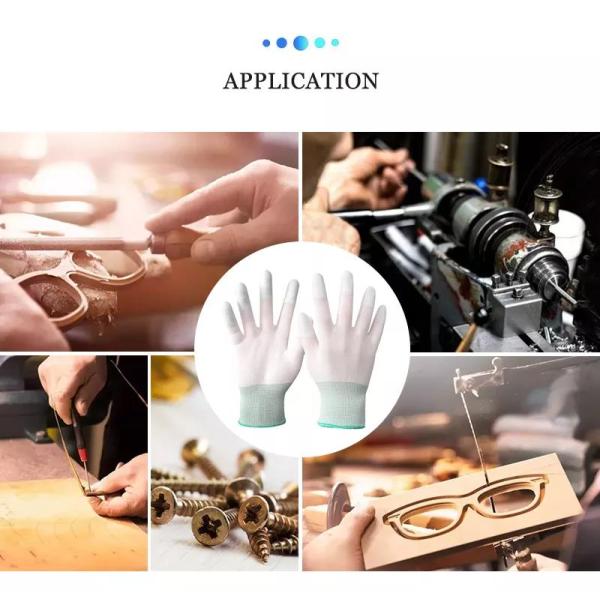 PU Electronic Work Anti Static Esd Glove With PVC Dot Coated