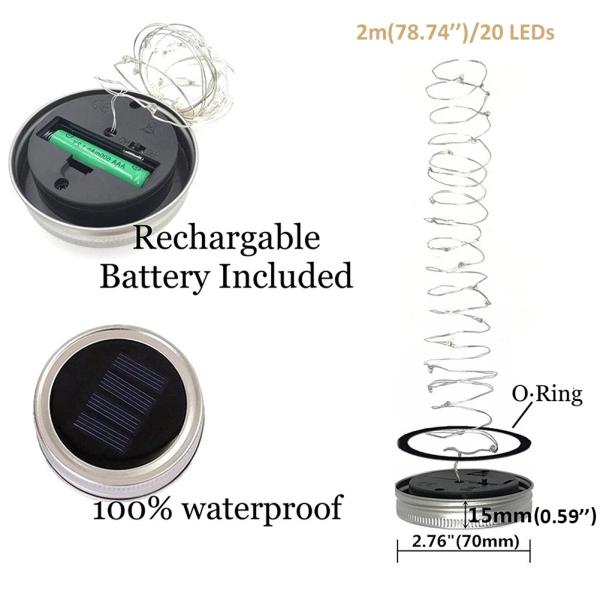 Decorative Power Firefly Decorative Outdoor Garden Christmas Hanging LED Solar Fairy Lights
