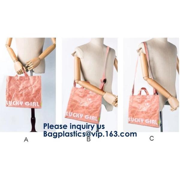 DuPont Paper Bags Shopping Bag,Custom LOGO Tyvek Washable Tearproof Paper Tote Shopping Bag, Bagease, Bagplastics, Pak