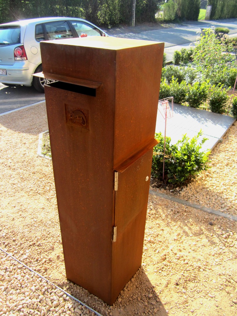 Outdoor Waterproof Letterbox Metal Key Lock Corten Steel Mailboxes