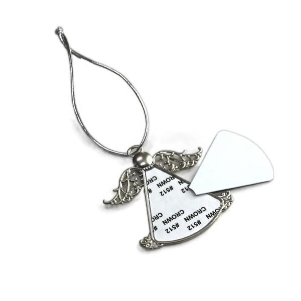 Personalised Photo Christmas Decorations Sublimation Blank Zinc Alloy Christmas Ornaments Angel Wing