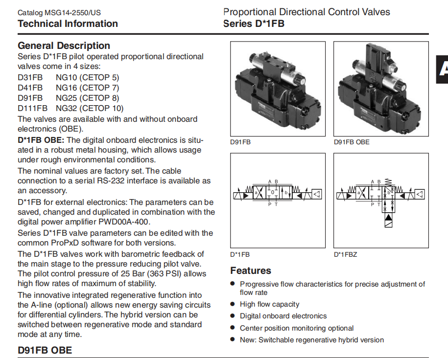 Adjustable PilotOperatedValve D31FBB31CC1NF00