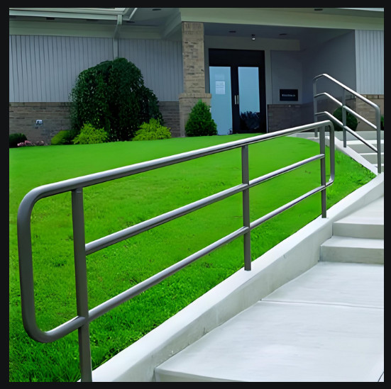 Modern Aluminum Safety Railing - Galvanized Finish for Indoor/Outdoor Use