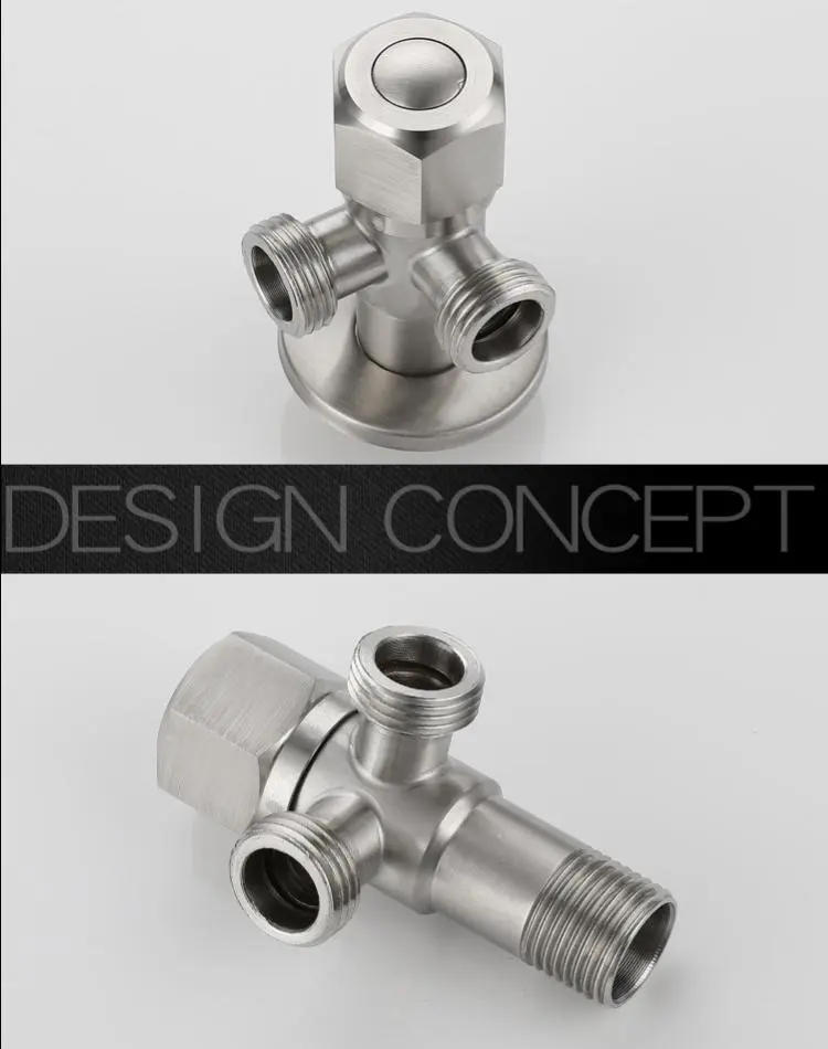 Wall-Mounted Iron / Brass Ammunition Cartridge Two-Way Angle Stop Valve For Bathroom
