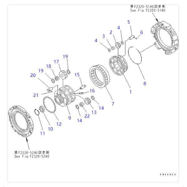 421-15-19411 421-15-19410 Bearing Excavator Bearing Fitting For KOMATSU D61E D61EX D61PX