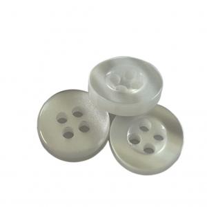 China White Color Plastic Shirt Buttons With Rim Pearl Effect In 18L Use On Shirt on sale