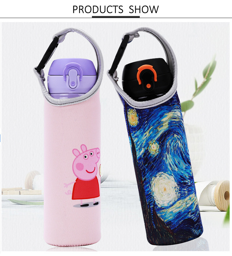 Foldable Neoprene 65mm*180mm Water Bottle Sleeve