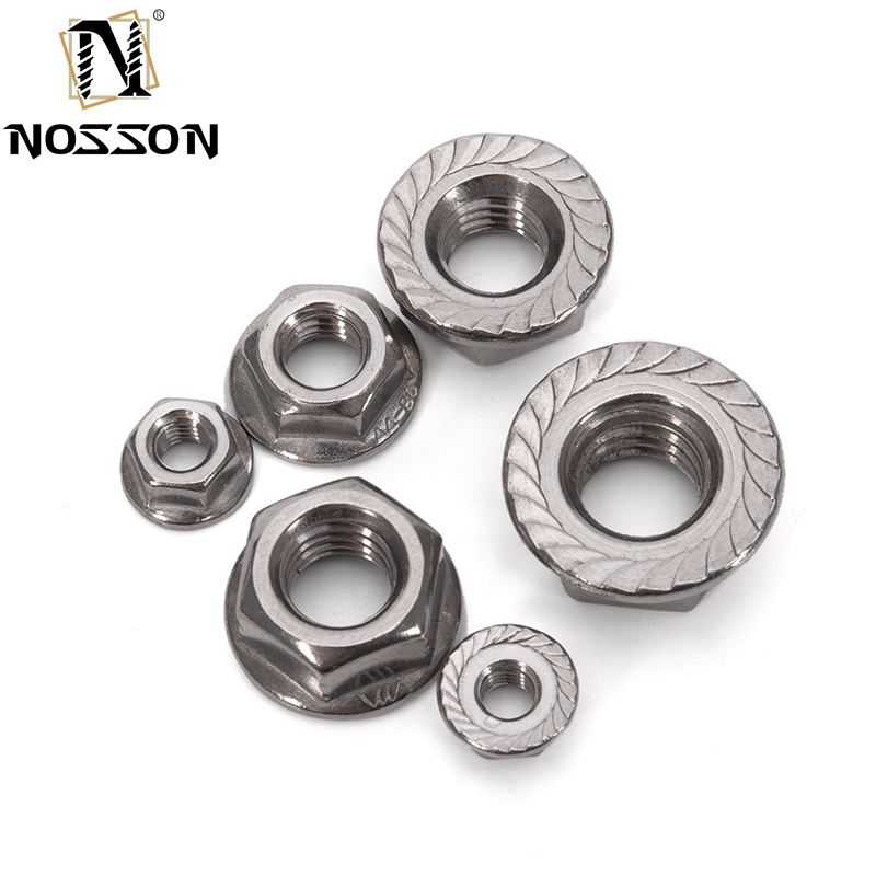 ZINC PLATED 304 Stainless Steel Hexagon Flange Nut M3 M4 M5 M6 M8 M10 M12 M16 M20 Pinking Slip Locking Lock Nuts in and DIN Standard
