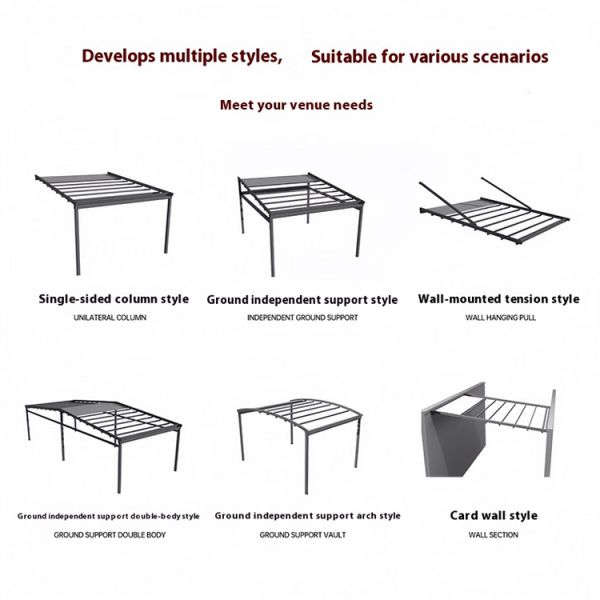 Outdoor Aluminum Motorized Automatic Retractable Awnings Extendable Patio Canopy Gear Box Coated Balcony Pergola Shade Solutions