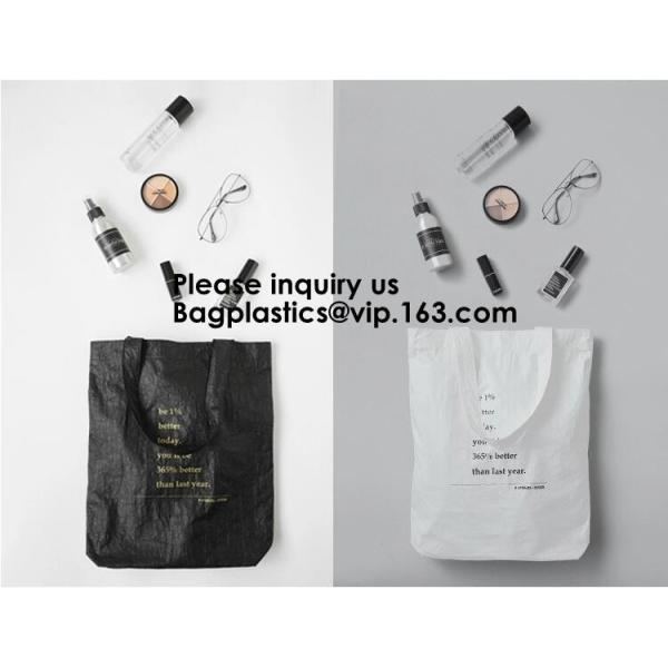 DuPont Paper Bags Shopping Bag,Custom LOGO Tyvek Washable Tearproof Paper Tote Shopping Bag, Bagease, Bagplastics, Pak