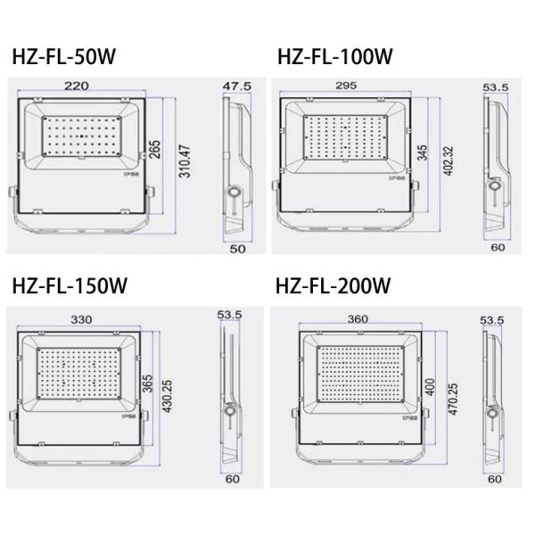 CE Approved IP65 Waterproof Flood Light 100W 150W 200W Tempered Glass Cover