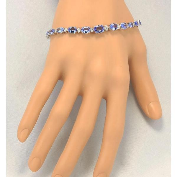 Adjustable ANGARA Natural Tanzanite Bracelet for Women Girls 14K White Gold