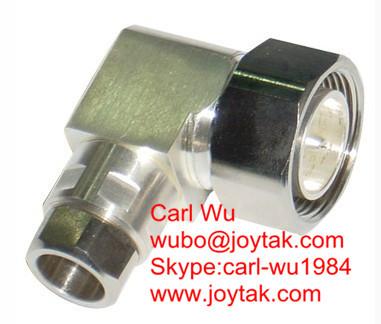 Cheap DIN 7/16 male connector right angle clamp type for 1/2"cable competitive price VSWR 1.15 all brass made Impedance 50 Ω for sale