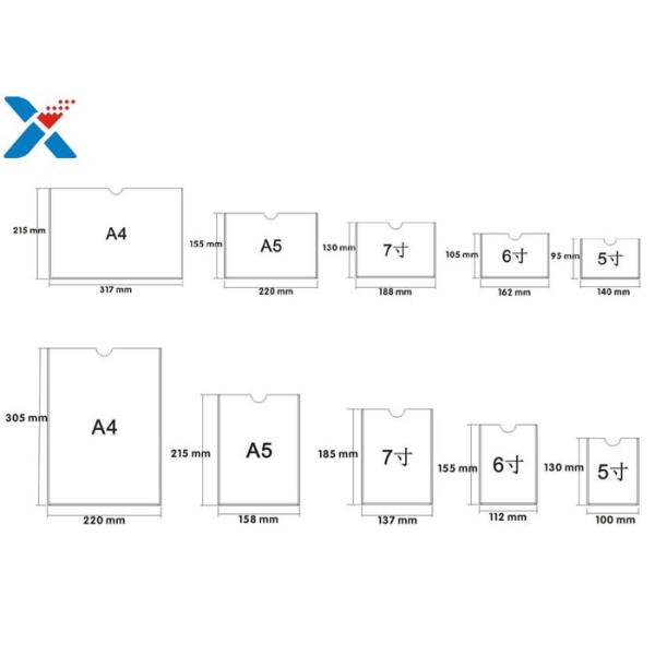 Horizontal Acrylic Double Sided Poster Holder Transparent Organic Photo Insert Box