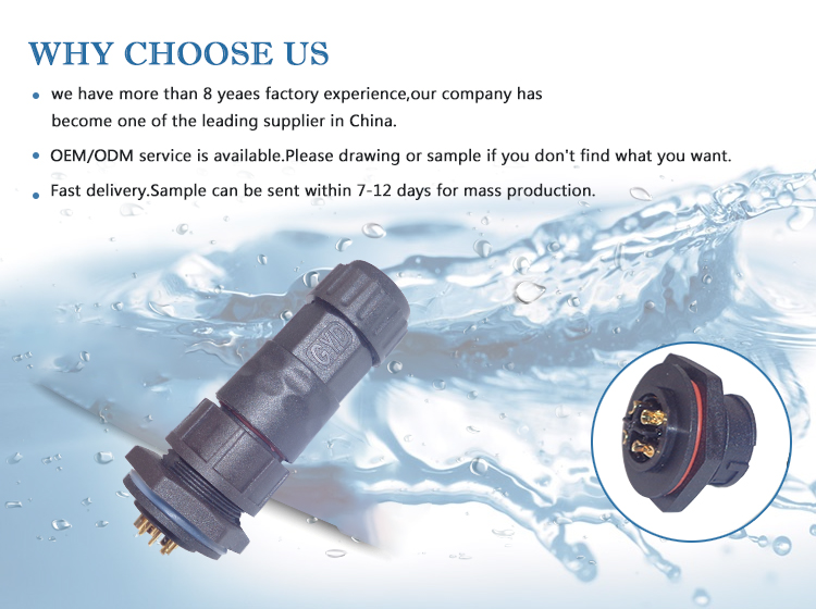UL Certified IP68 Waterproof Connector 16A Round for LED Lighting