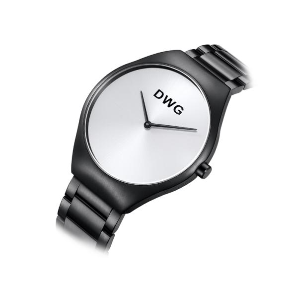 Black Thin Stainless Steel Quartz Analog Wrist Watch Water Resistant