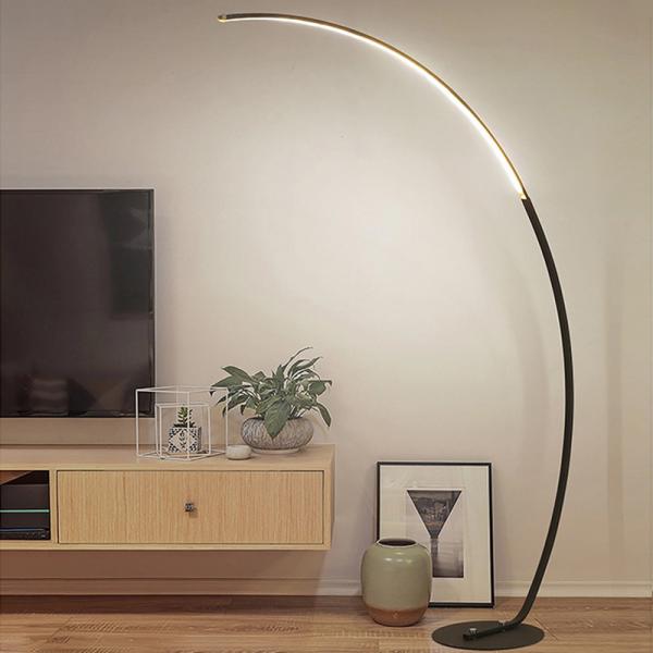 Arc Floor Lamp Dimmable APP Control Colorful Black White Corner Floor Lamp Bedroom Decor Stand Lighting(WH-MFL-16)