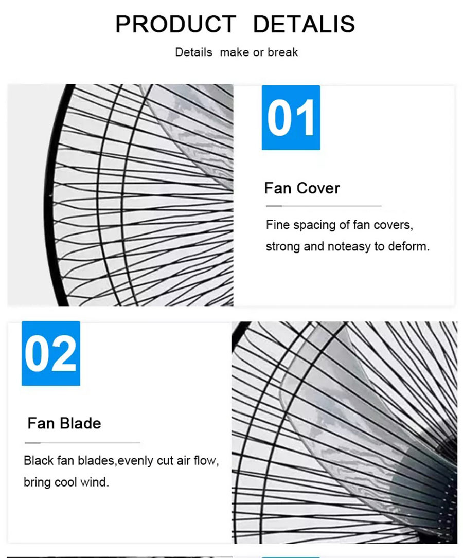 16 Inch 12VDC Solar Powered Fan AC DC Rechargeable Stand With Panel