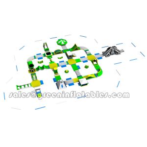Eco Friendly Kids Inflatable Water Park , Inflatable Water Obstacle Course