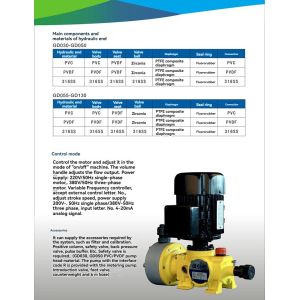 Meter Electric Diaphragm Dosing Pump For Water Treatment Reciprocating