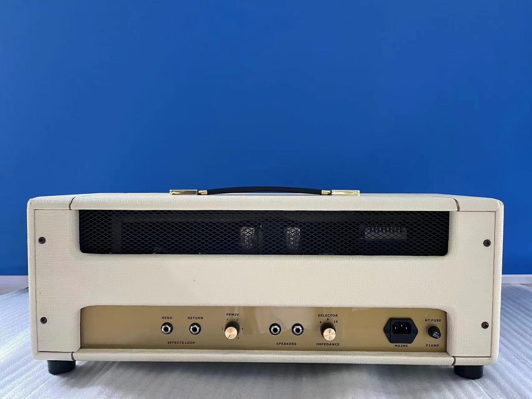 Custom Grand Amp Marshall Clone 1969 Super Lead Plexi White Tolex Vintage Amazing Sonics