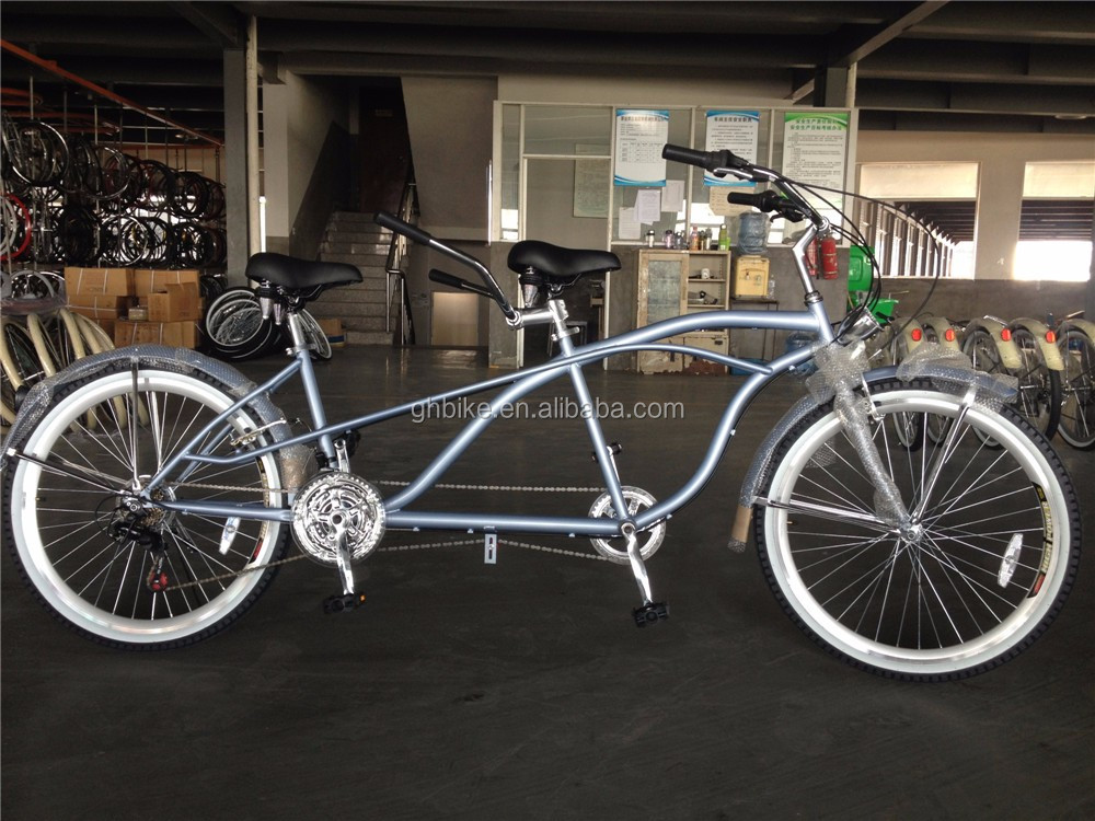 Hard Frame Tandem Bicycle 26 Inch Touring and Leisure Adult Cruiser Double Seats Bike