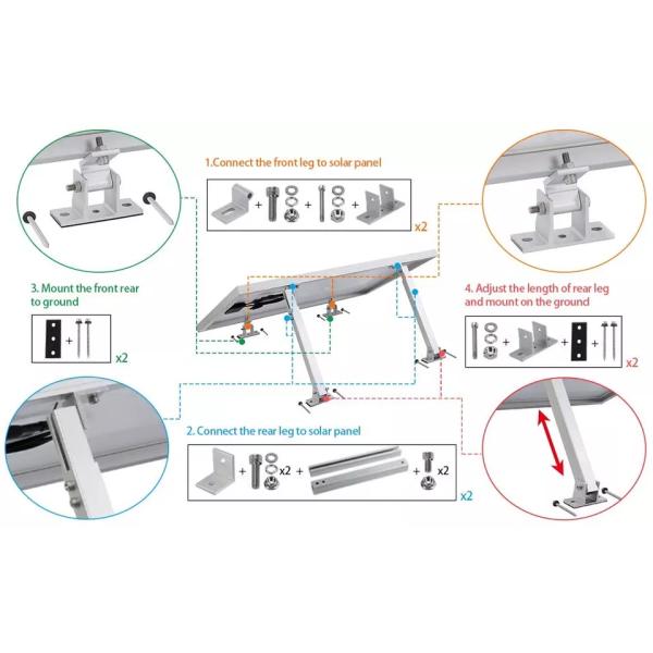 Adjustable Solar Panel Mounting System for Metal/Tin Roof Easy to Install and Adjust