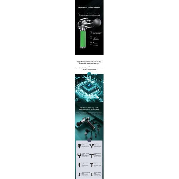 8 Heads Hand Held Body Massager Relieves Stiffness Percussor Massager