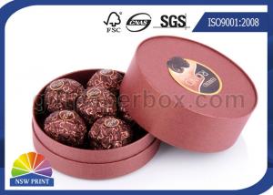 China Customized Round Chocolate Packaging Box With Printing , Small Candy Coated Paper Boxes on sale