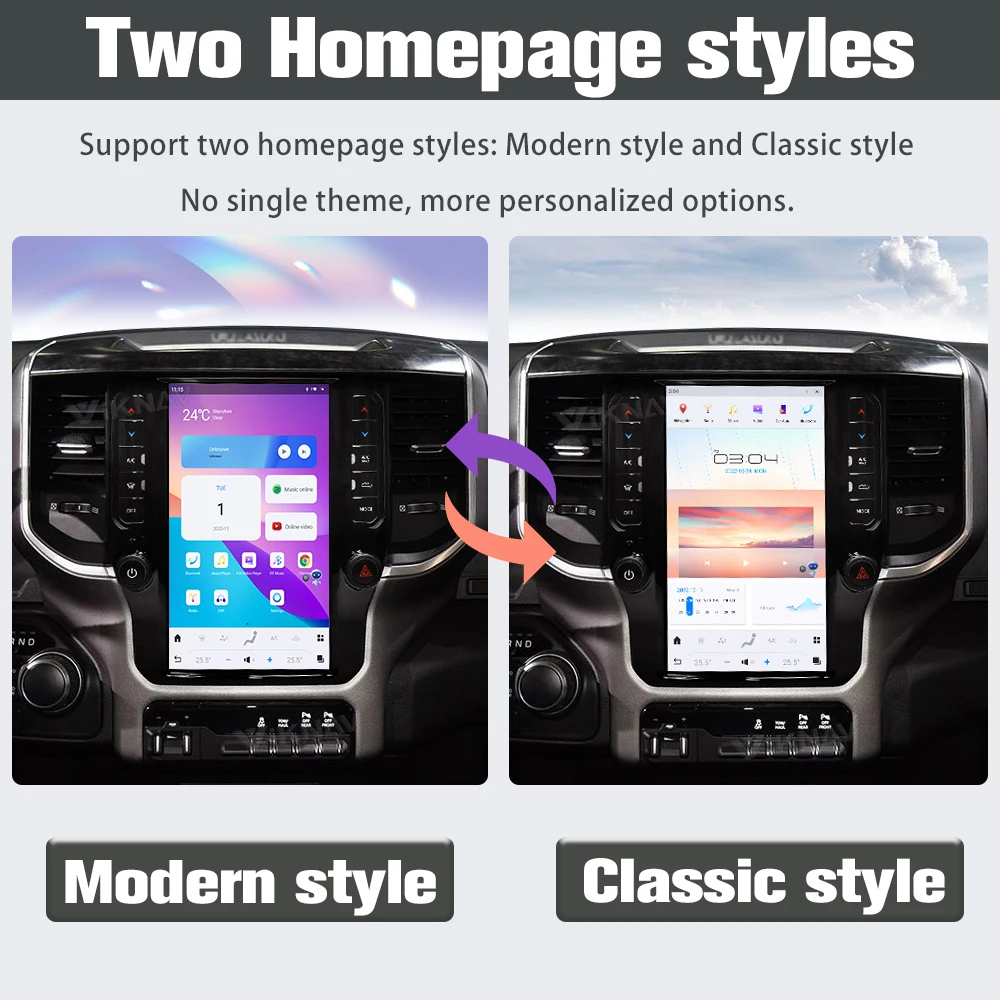 VIKNAV 11.8 Inch Car Radio For Dodge Ram 1500 (2020 2021 2022 2023) Touch Screen Multimedia Player