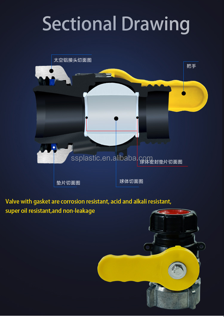 Low Temperature and Screw Valve DN40/50/60/80 Butterfly Valve for IBC Tank Connector
