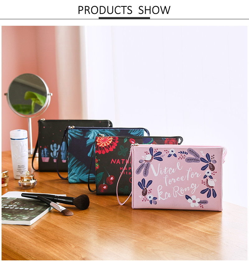 Zipper Women Canvas Travel Toiletry Organizer Bag