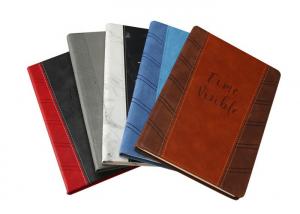 Quality PU Leather Custom Printed Notebooks 120 Sheets Wood - Free Paper Inner Pages wholesale
