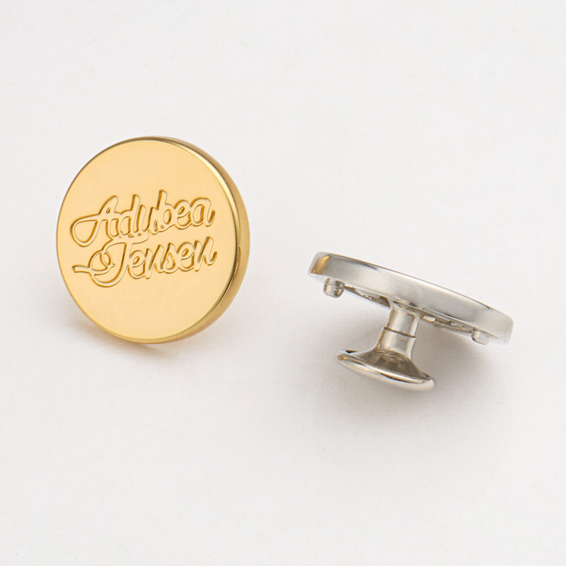 Metal Rivet Tags For Leather Accessories Custom Engraved Logo Circle Shape Rivet Label