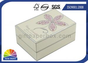 Quality Pearl Decorated Fancy Small Cardboard Paper Box / Rectangle Rigid Paper Box wholesale